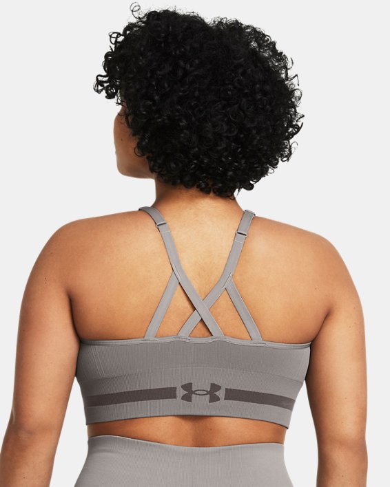 Women's UA Seamless Low Long Sports Bra in Gray image number 6